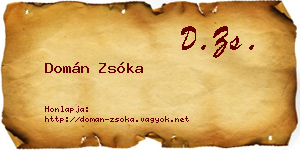 Domán Zsóka névjegykártya